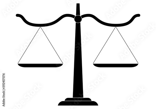 Silueta negra de una balanza de justicia.