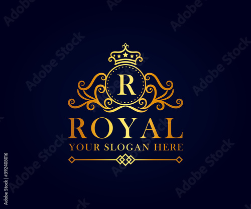 Royal luxury vintage logo with decorative ornament