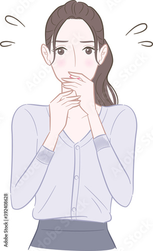 焦る女性のイラスト