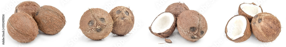 Collection of coconut isolated on a white background Collection of coconut isolated on a white background