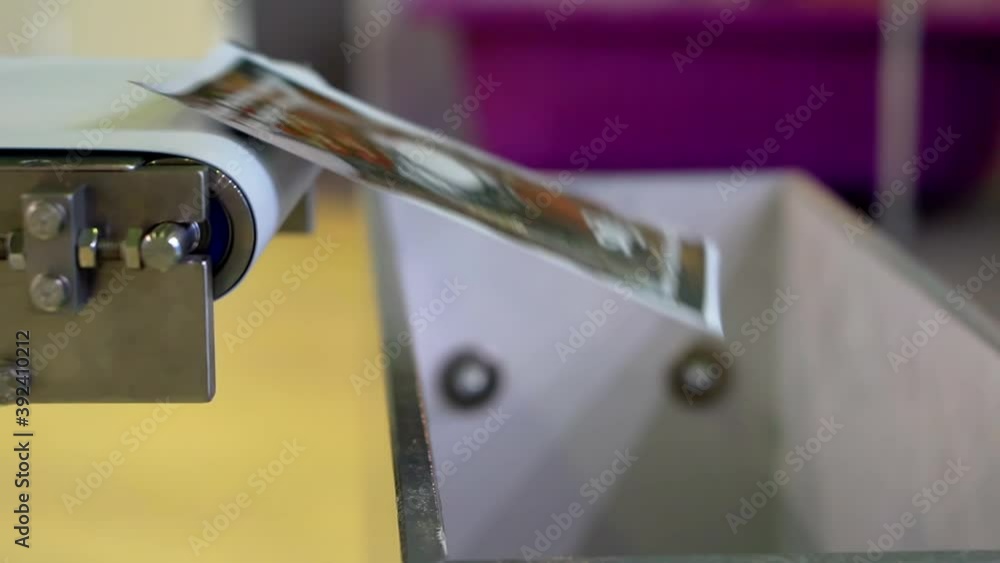 Conveyor line with finished products. Conveyor line with finished products.