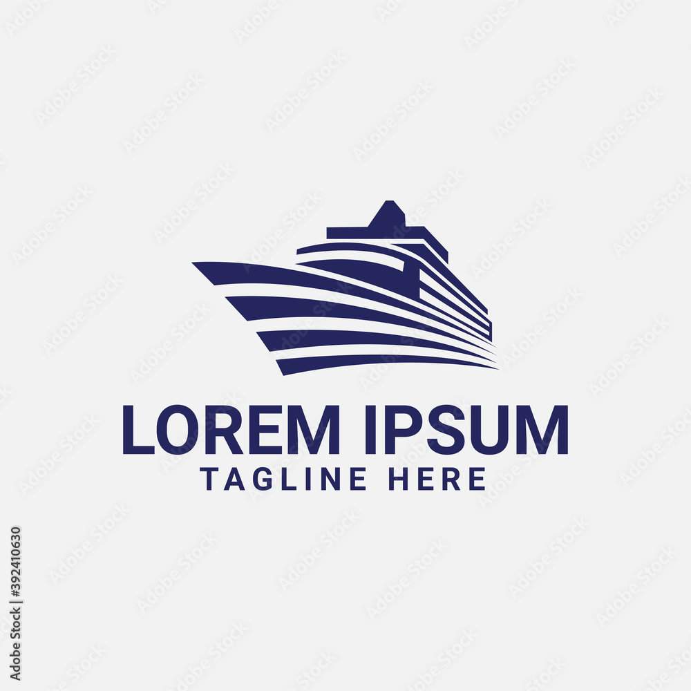 boat, cruise, or yacht vector logo design. fit for transportation or traveling on the sea logo. simple flat color style boat, cruise, or yacht vector logo design. fit for transportation or traveling on the sea logo. simple flat color style