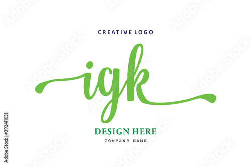 IGK lettering logo is simple, easy to understand and authoritative