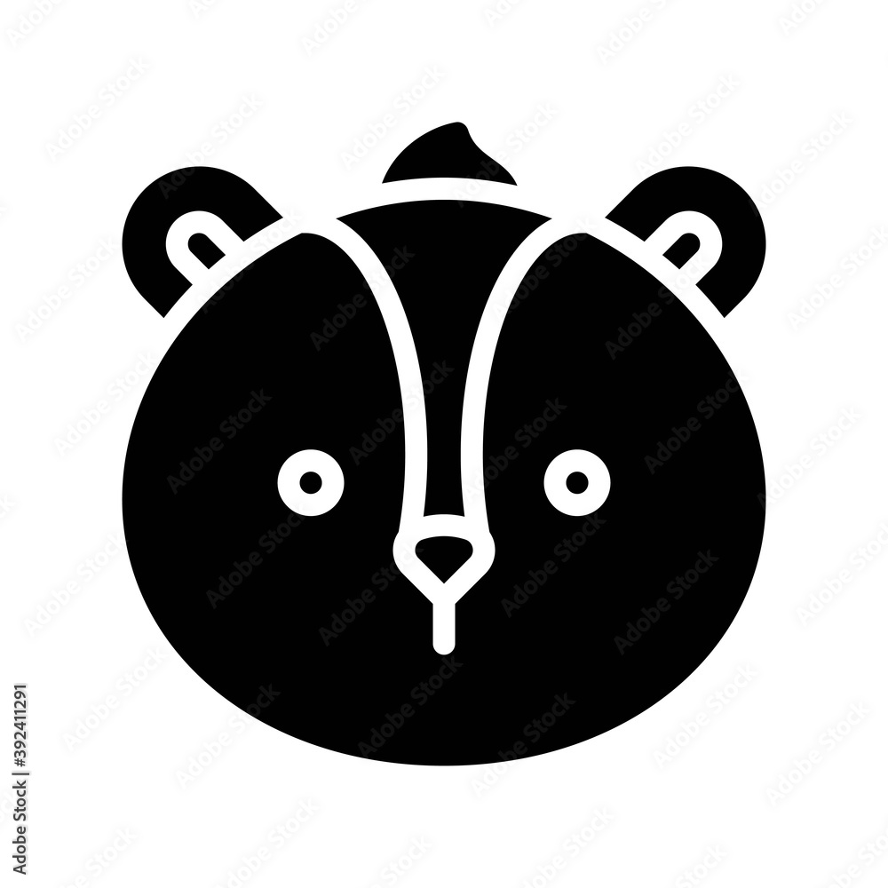 Skunk head icon, Thanksgiving related vector