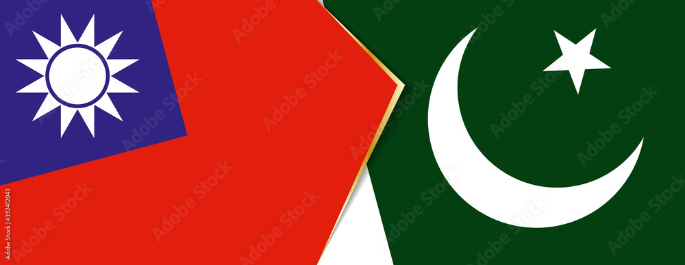Taiwan and Pakistan flags, two vector flags. Taiwan and Pakistan flags, two vector flags.