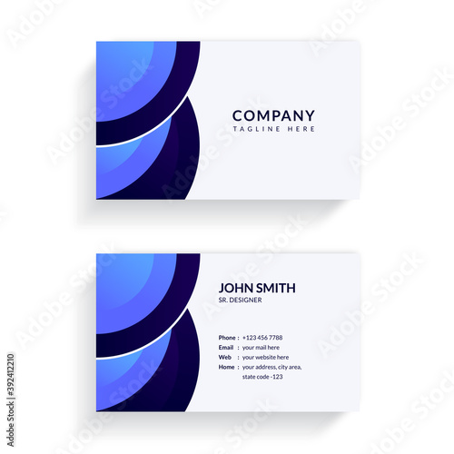 Blue gradient corporate minimal business card template