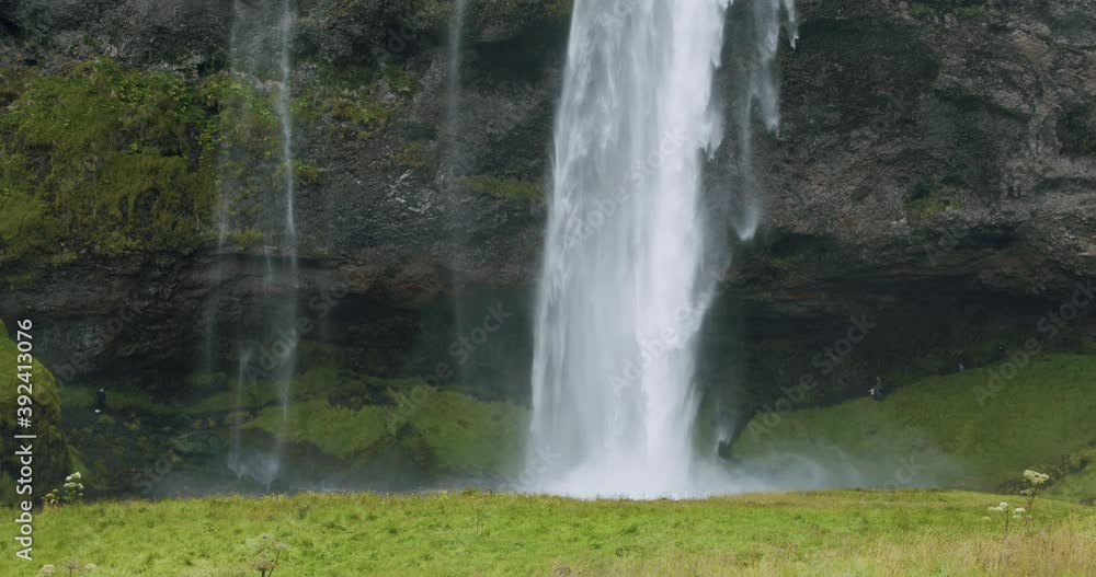 Close up of Beautiful Seljalandsfoss waterfall Iceland Close up of Beautiful Seljalandsfoss waterfall Iceland