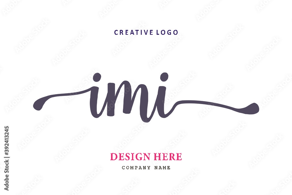 IMI lettering logo is simple, easy to understand and authoritative - obrazy, fototapety, plakaty 