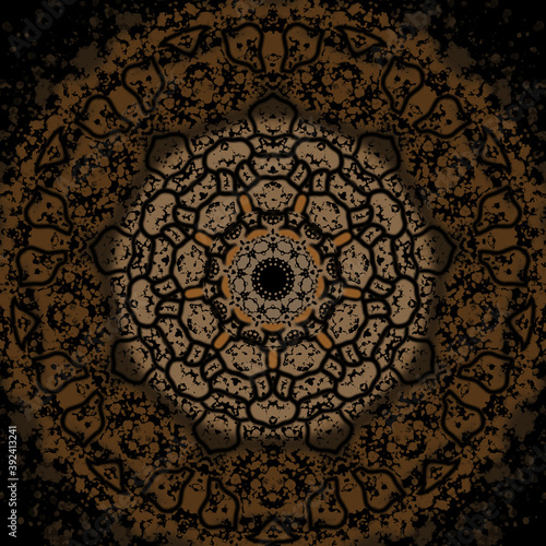 Brown decorative mandala with intricate details