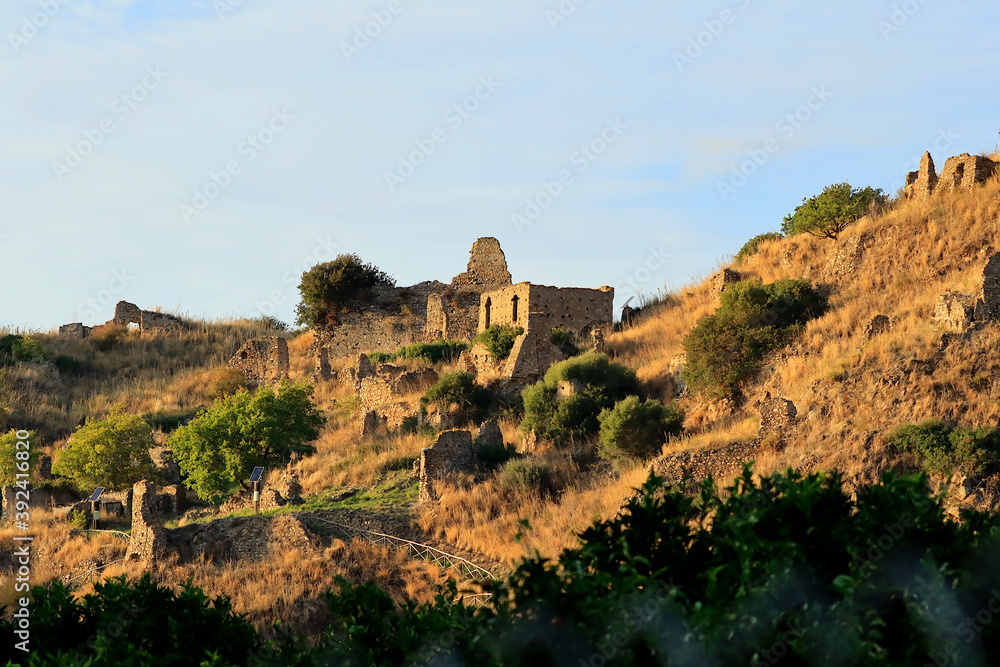 Ruins of the Medieval Village of Soverato vecchia (Calabria, Italy) destroyed by 1783 Earthquake