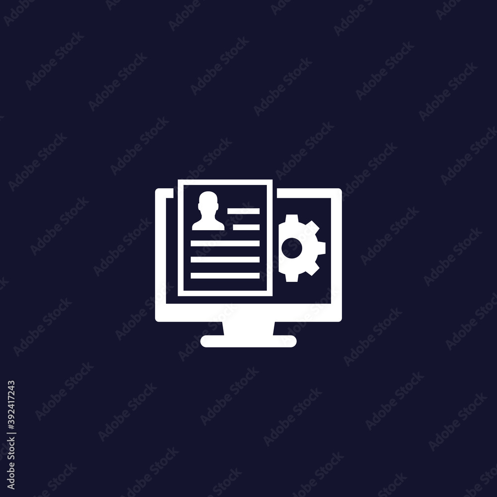 Human Resources software, app vector icon Human Resources software, app vector icon