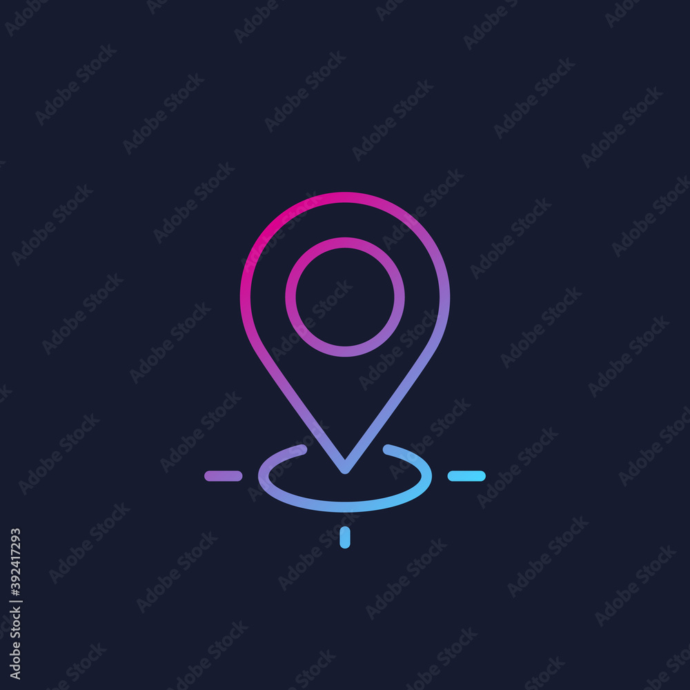 pinpoint, gps tracking vector linear icon pinpoint, gps tracking vector linear icon