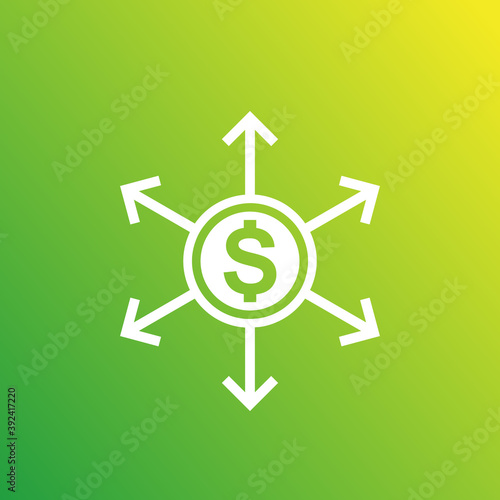 Financial diversification and diversified assets, vector icon