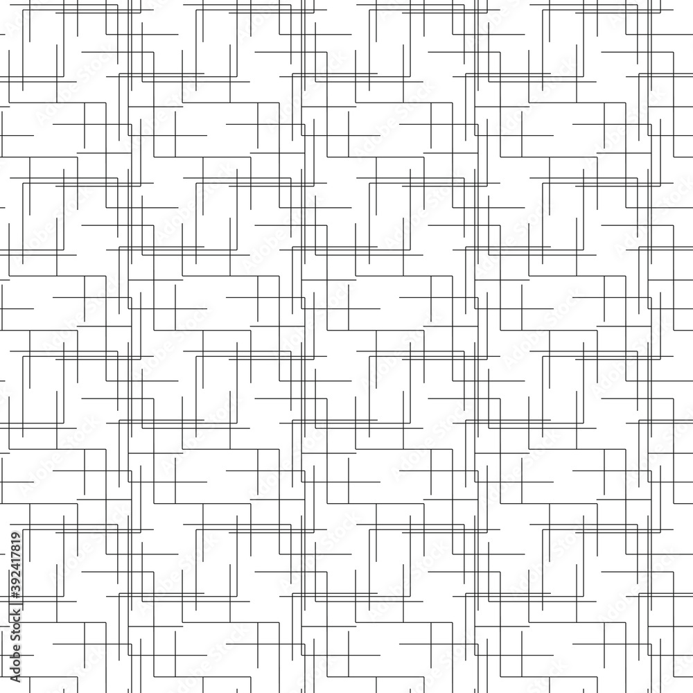 Vector monochrome geometric background. black and white pattern from geometric elements. Repeating parts of the pattern.