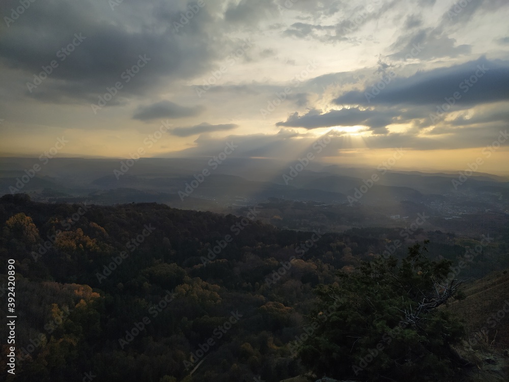 Fototapeta premium sunset in the mountains