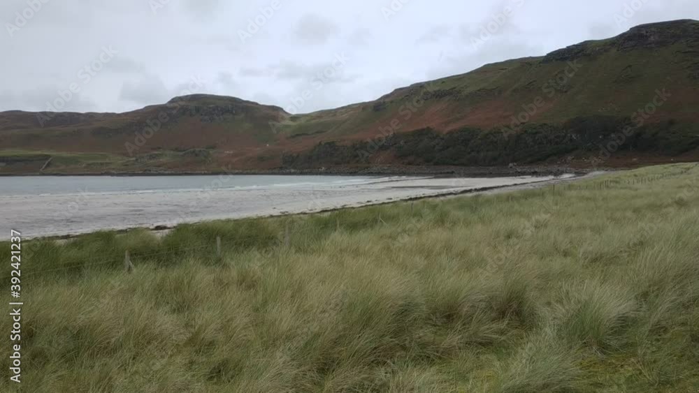 View on the nature landscape near House of Treshnish, Calgary Beach Scotland, UK View on the nature landscape near House of Treshnish, Calgary Beach Scotland, UK
