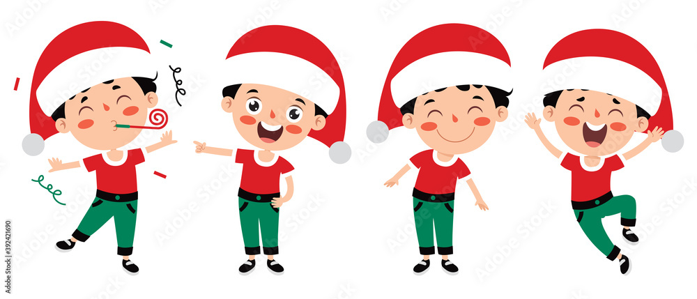 Christmas Greeting With Cartoon Characters