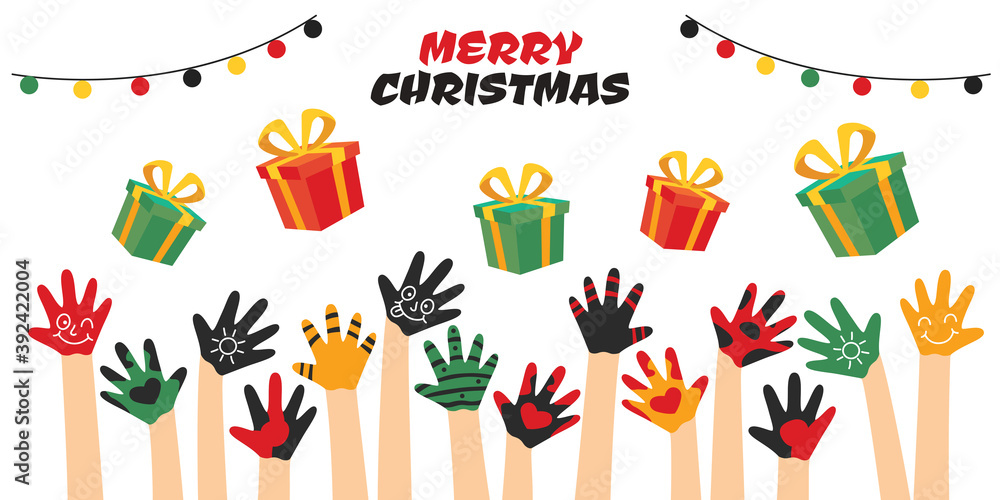 Christmas Greeting With Cartoon Characters Christmas Greeting With Cartoon Characters