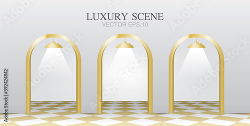 luxury scene 3D illustration vector for putting your luxurious object.