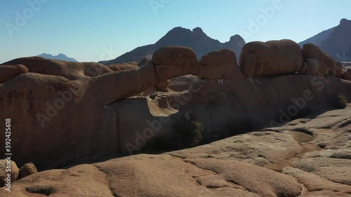 Travel in Namibia, namibia's famous Spitzkoppe mountain landscape, a famous tourist destination in Africa.