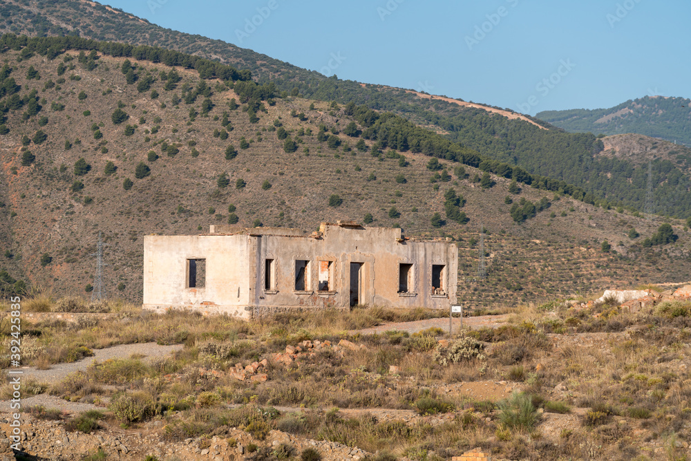 Buildings in an old and abandoned mine in southern Spain