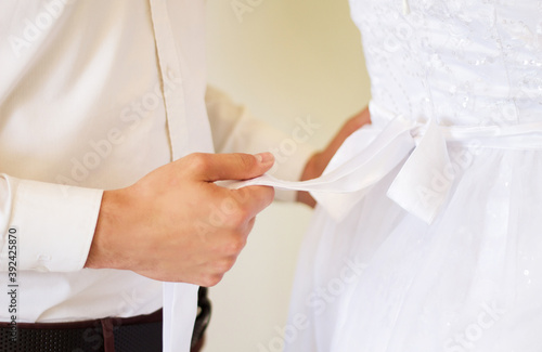 hands of bride and groom