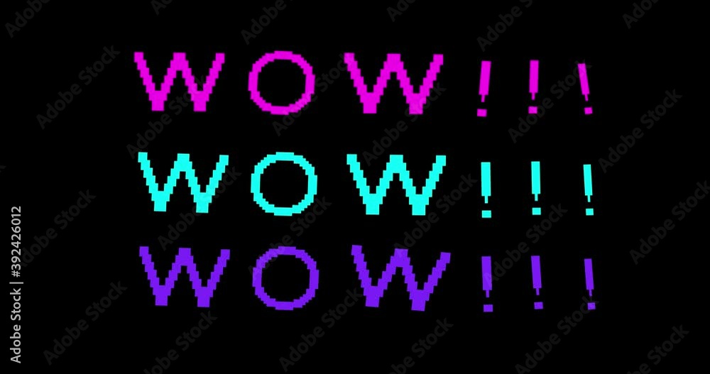 wow. Bright cartoon illustration in retro pop art style. Comic text sound effects. Animation wow. Bright cartoon illustration in retro pop art style. Comic text sound effects. Animation