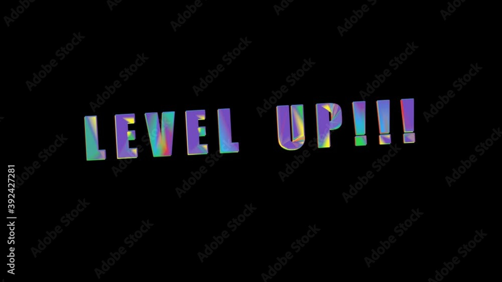 Level Up text on black background Level Up text on black background