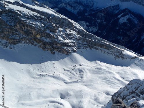 Wintry mountain view from Pleisenspitze mountain,  Karwendel, Austria photo