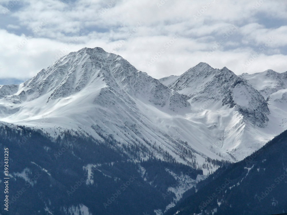 Winter mountain panorama in Seefeld, Tyrol, Austria