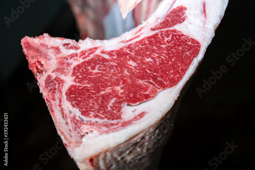 Close up marble texture of thai wagyu beef.