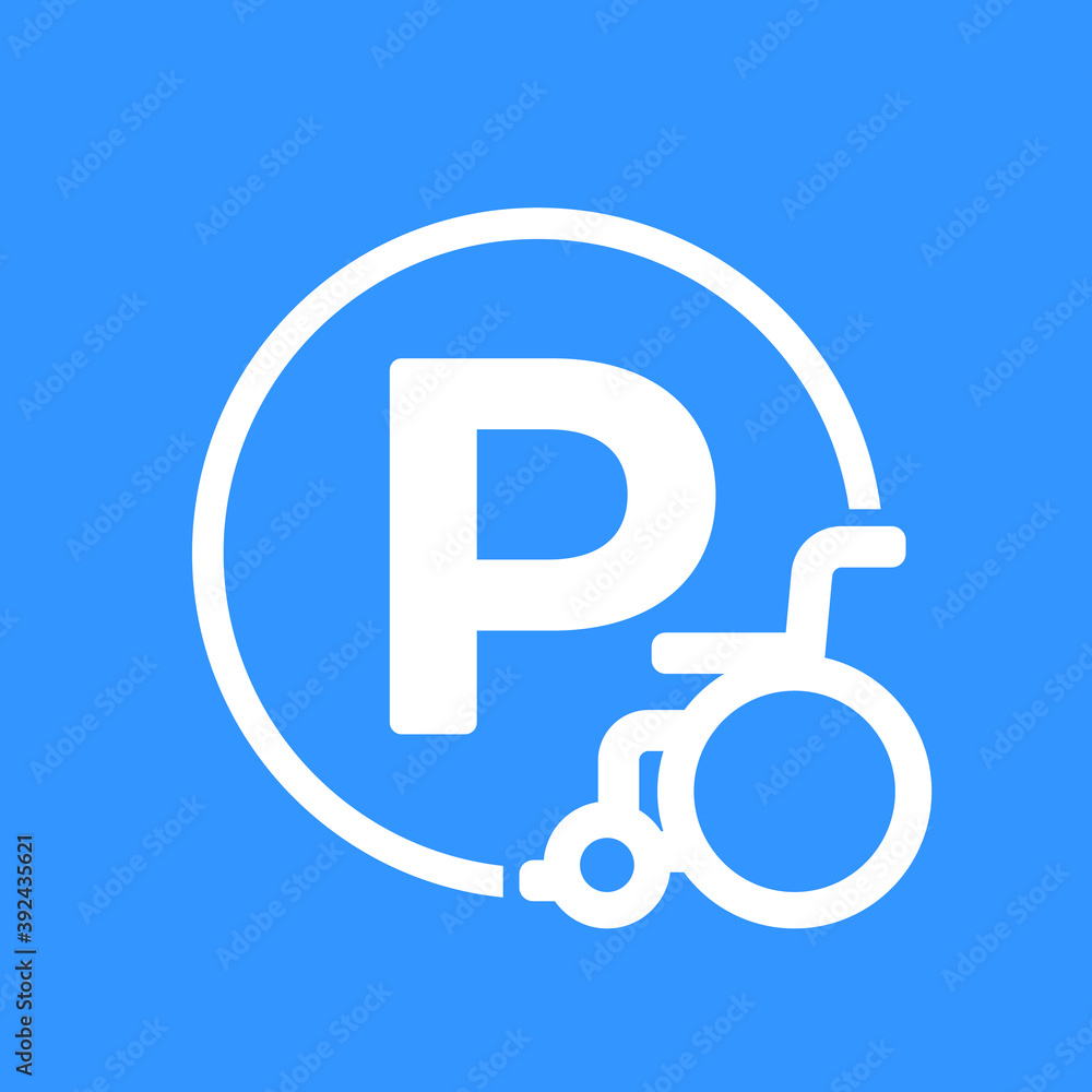 Handicapped parking lot sign, vector icon Handicapped parking lot sign, vector icon