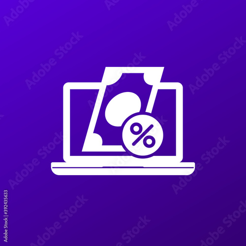 online loan icon, internet banking vector