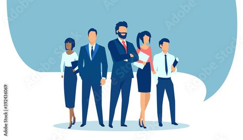 Vector of a group of confident businesspeople photo