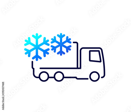 refrigerated truck icon on white