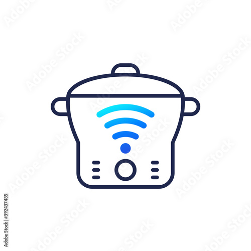 smart cooker, steamer, vector icon