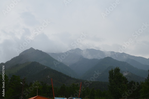 Foggy mountains of Siberia
