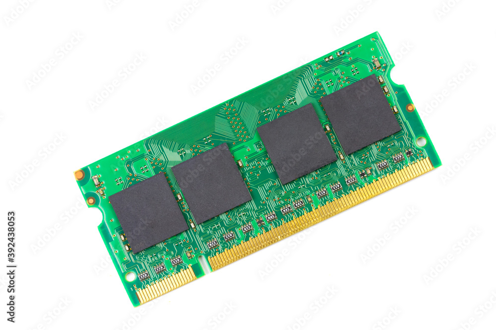 Front laptop ram isolated on white background. Front laptop ram isolated on white background.