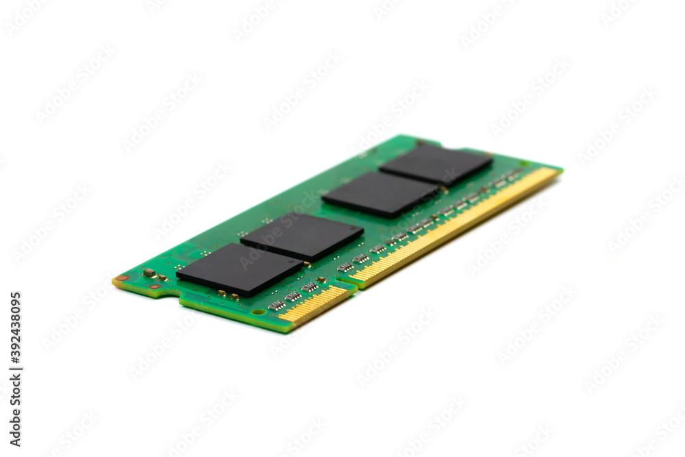 Front laptop ram isolated on white background. Front laptop ram isolated on white background.