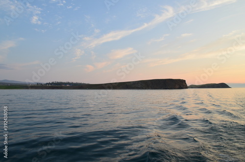sunset over the lake of Baikal
