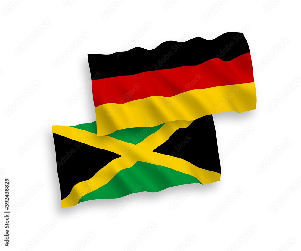 Obraz premium Flags of Jamaica and Germany on a white background