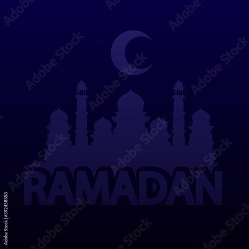 Ramadan mosque logo  vector art illustration.