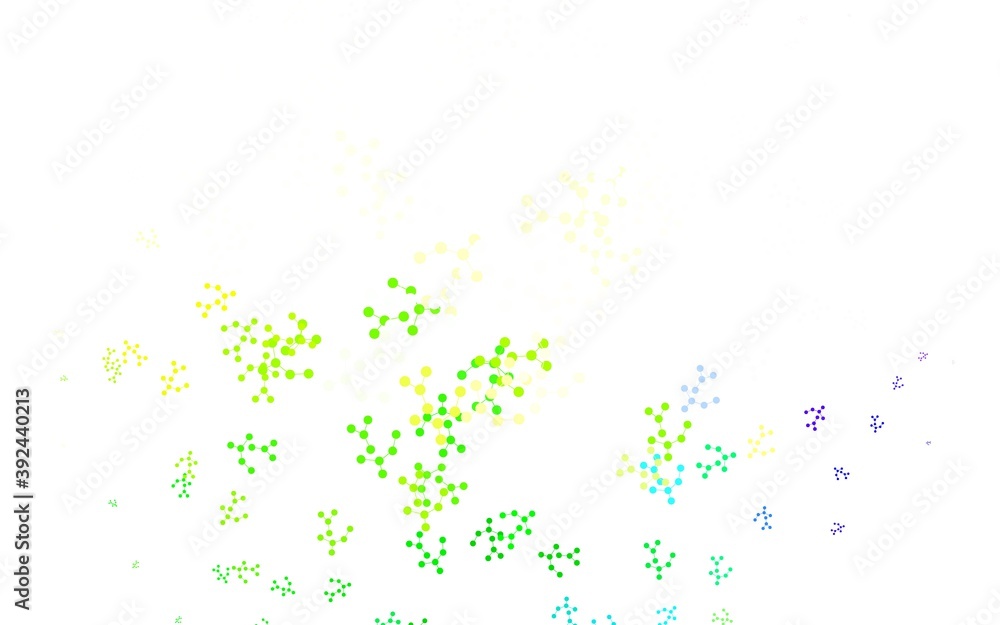 Light Multicolor vector background with forms of artificial intelligence.