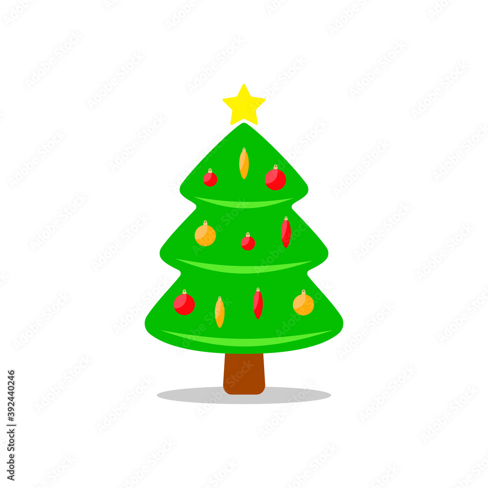 Christmas tree on a white background. Vector illustration. Christmas tree on a white background. Vector illustration.