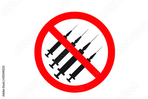 No vaccine anti vaccine no symbol vector