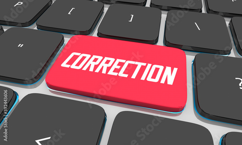 Canvas Print Correction Computer Keyboard Button Fix Error Correct Edit 3d Illustration