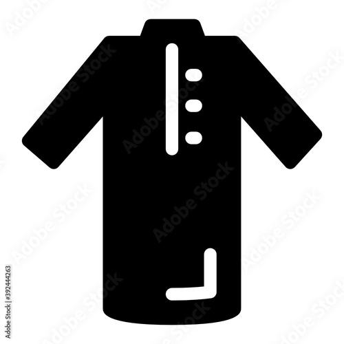 
A traditional arabic kurta, solid icon 
