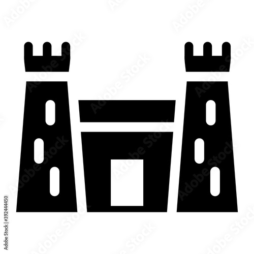 
A vector of masmak fort in modern filled style, saudi arabia landmark  
