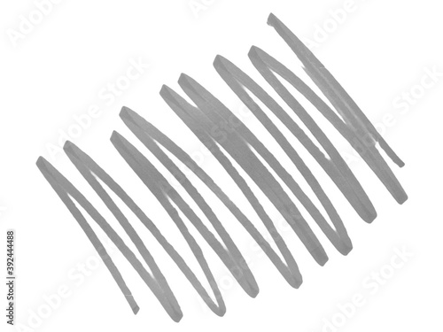 A black pen line writing on a white background