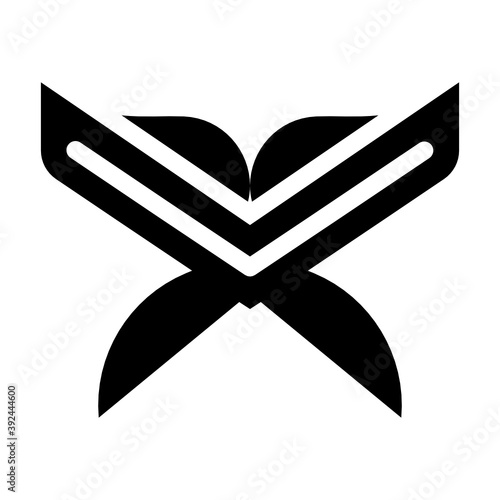 
A holy Muslim book, holy quran icon in glyph style 
